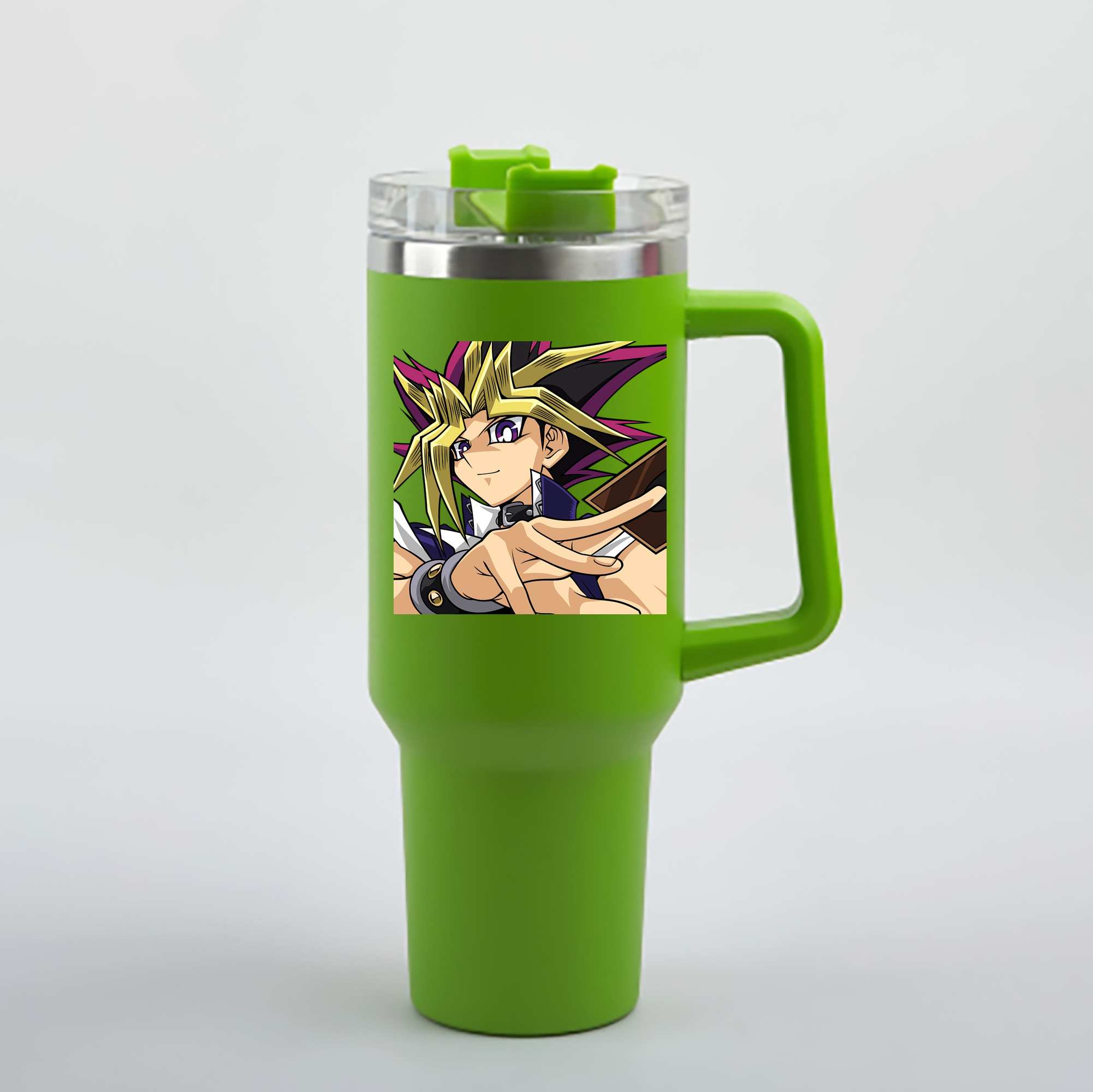 （画像用） 遊☆戯☆王 Yu-Gi-Oh! 1200mL車用タンブラー - クリスタルステッカー（プラスチックストロー付き）